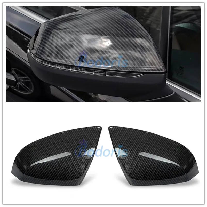 

Door Mirror Overlay Rear View Cover Carbon Fiber Color Rearview Trim 2016 2017 2018 Chrome Car Styling For Audi Q7 Accessories