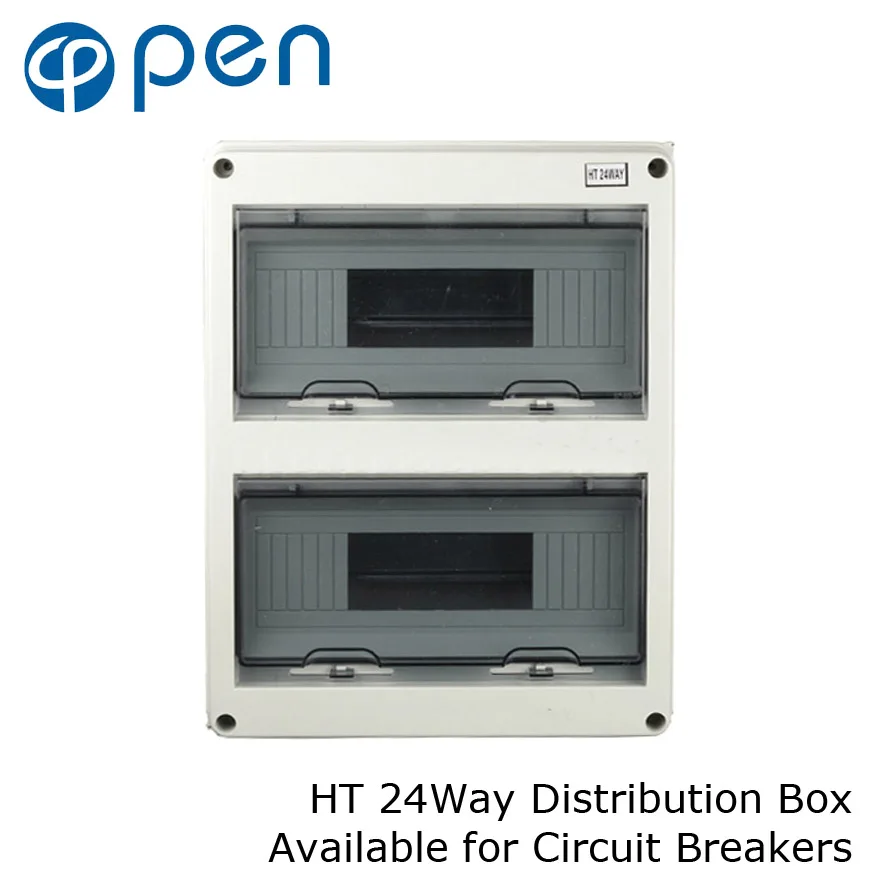 

HT Series 24Way IP66 Waterproof and Moistureproof Distribution Box for Circuit Breakers Indoor on the Wall