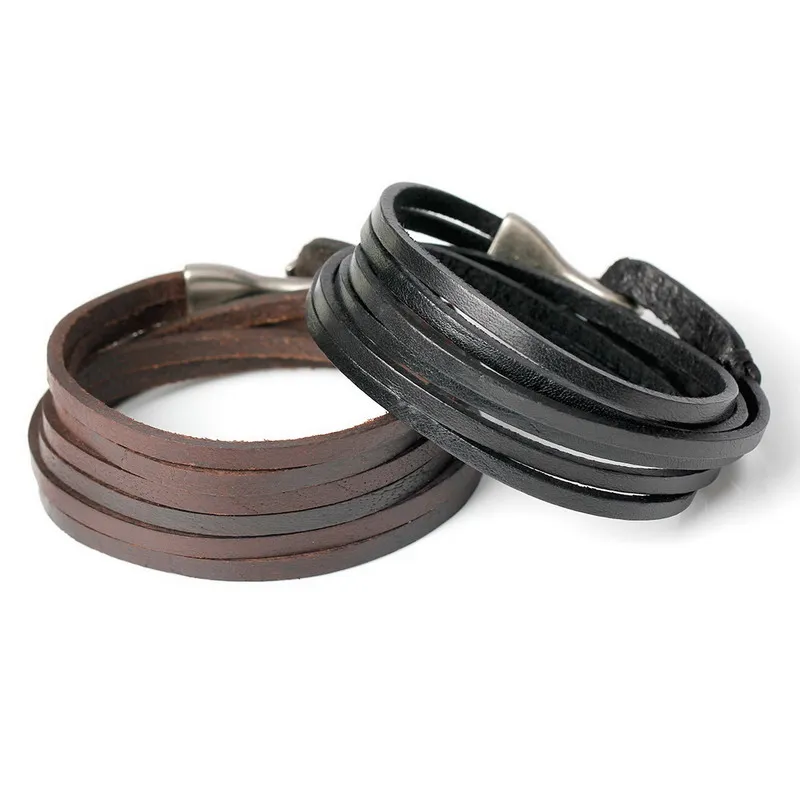 XQNI New Fashion Genuine Leather Hook Bracelets For Men Women Popular Knight Courage Bandage Charm  Bracelets & Bangles.