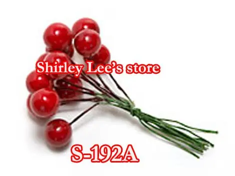 

Wholesale--100 bunches=1200pcs 1CM cherry bunch,Bunch of 12 red round cherries (Free Shipping by Express to some countries)