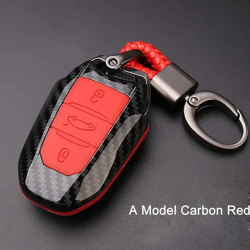 Carbon fiber car remote key cover case holder protect for Peugeot 301 308 308S 408 2008 3008 4008 5008 Car Accessories key case