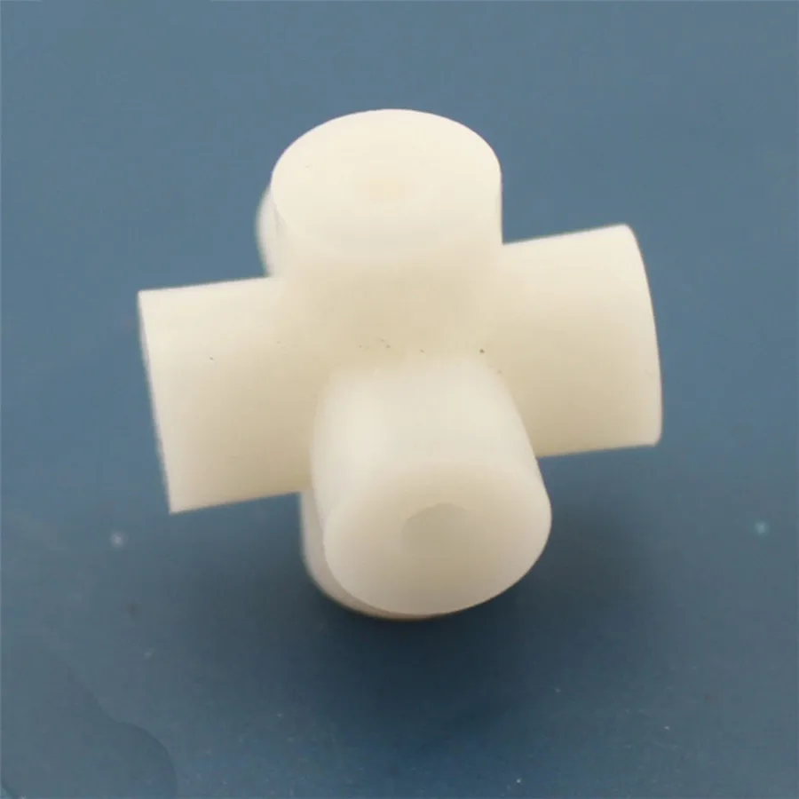 5pcs 2.7mm One Through-hole White Plastic Connecting Parts Axle Couplings Six Connections DIY Model Use