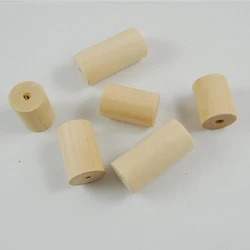 10pcs/lot Geometric Cylinder Natural Wooden Beads Unfinished Tube Loose Wood Beads Fit Diy Jewelry Making 20x25 20x30 20x40mm