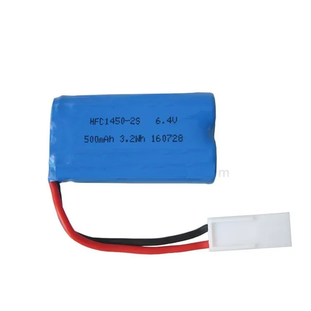 6.4v 500mah 14500 Li-ion Battery RC toys battery For WLTOYS 18401/02 4 drive High speed climbing Offroad racing XQWR14 HBX Cars