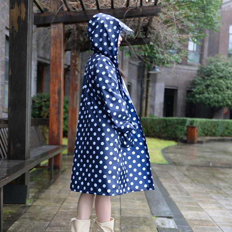 Hooded Raincoat Women Men Poncho Waterproof Long Dots Outdoor Travel Rain Coat Jackets Female Cloak Chubasqueros Mujer