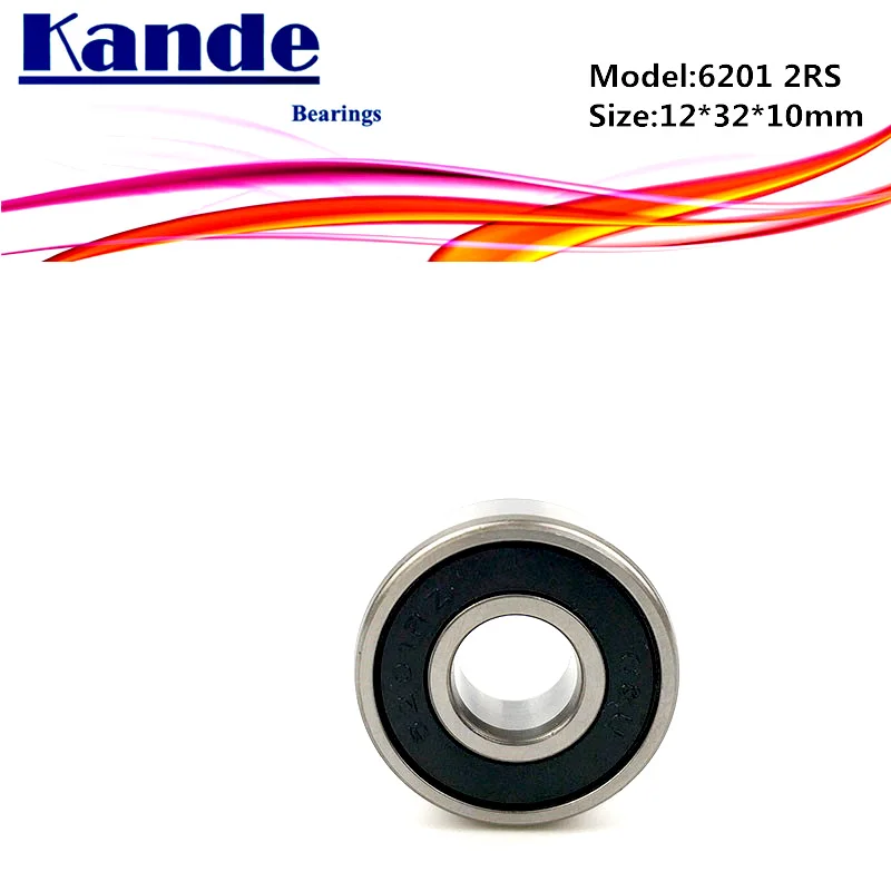 

Kande 6201RS 4PCS ABEC-5 6201 2RS Single Row Deep Groove Ball Bearing 12x32x10 mm 6201RZ