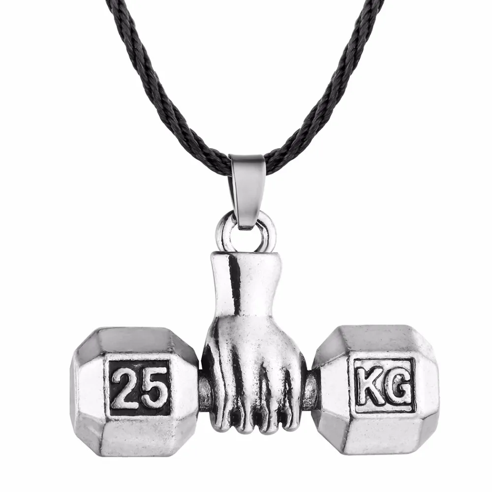 Collar de mancuernas con mancuernas para hombre, colgante de Fitness, regalos de mano, Stranger Things, Nostalgia, 25 KG