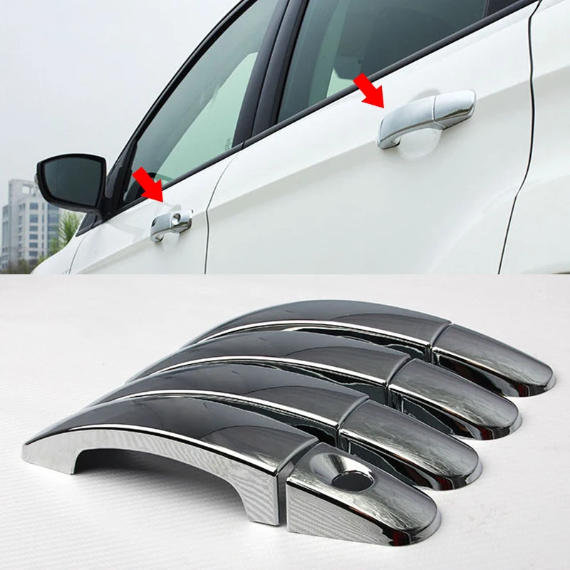 Fit for Ford Focus 2 MK2 II for Focus 3 MK3 III 4 C-Max Kuga Escape ABS Chrome Car door protector Handle Decoration Cover Trim