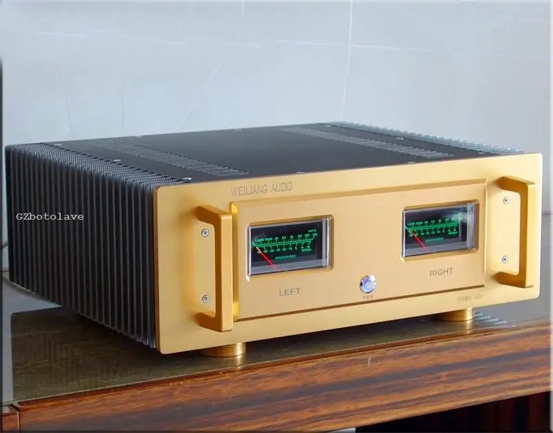 

Luxury A60 refer Golden throat pure class A double VU meter amplifier 2SC5200 2SA1943 transistors