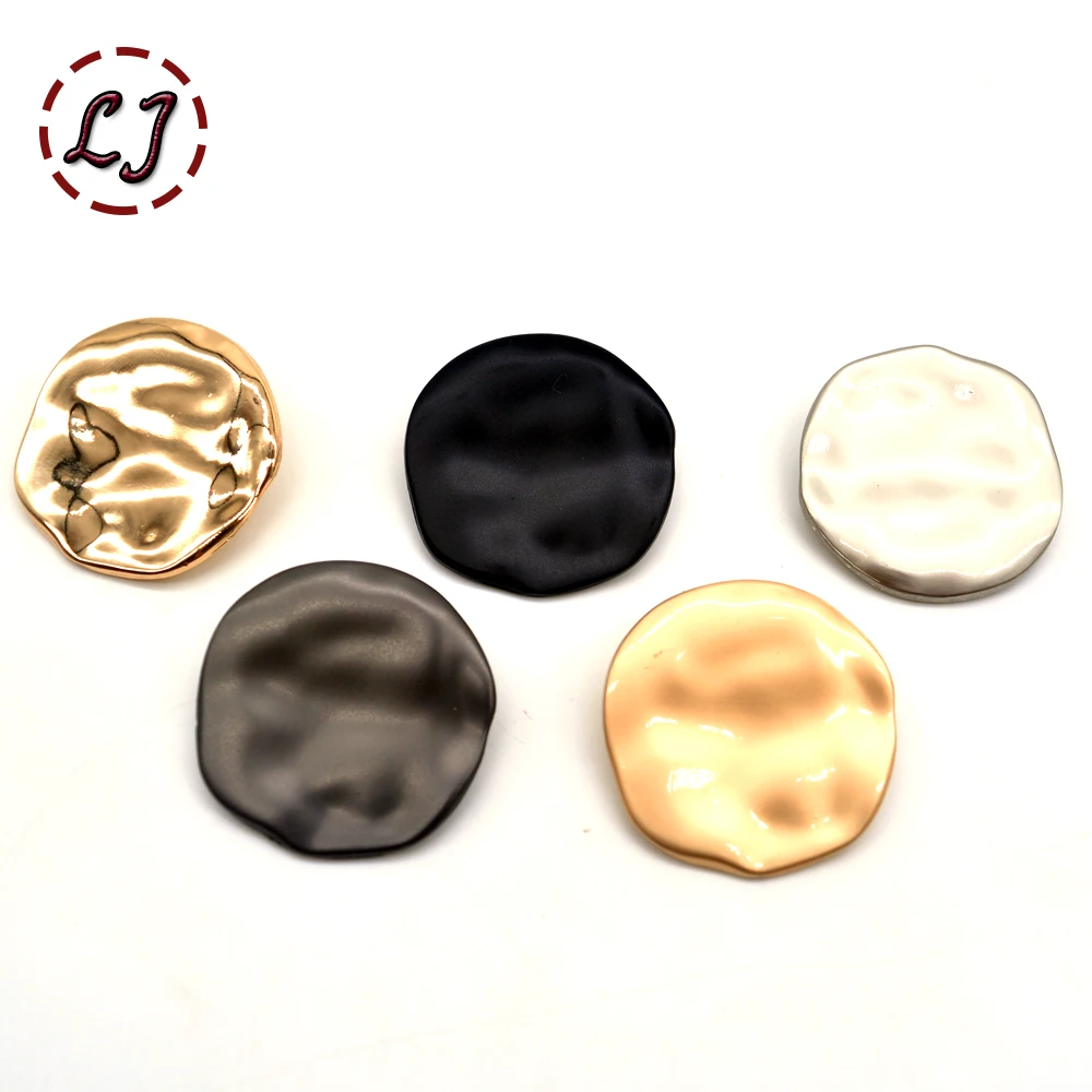 10pcs/lot fashion 30mm big decorative buttons high quality Irregular plane gold buttons for shirt overcoat sewing accessory DIY