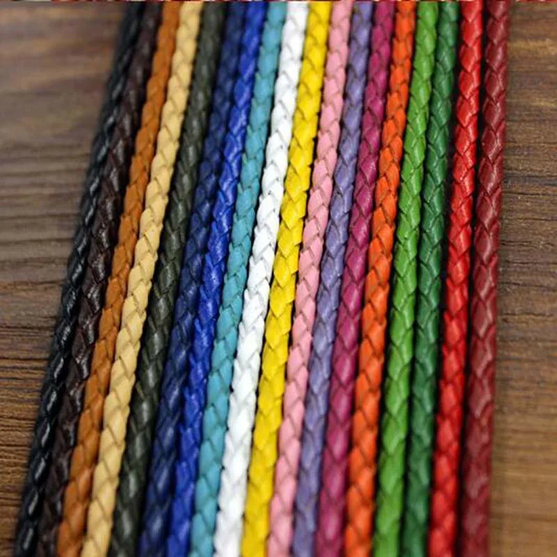 

Top List 1 Meter 3 mm Leather Strap Braided Rope 18 Avaiable Colors