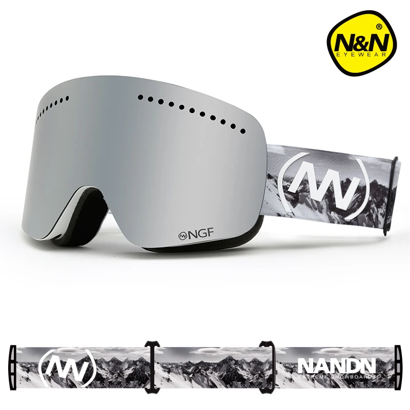 NANDN SNOW Ski Goggles Double Layers UV400 anti-fog Big Ski Mask Glasses Skiing Men Women Snowboard Goggles