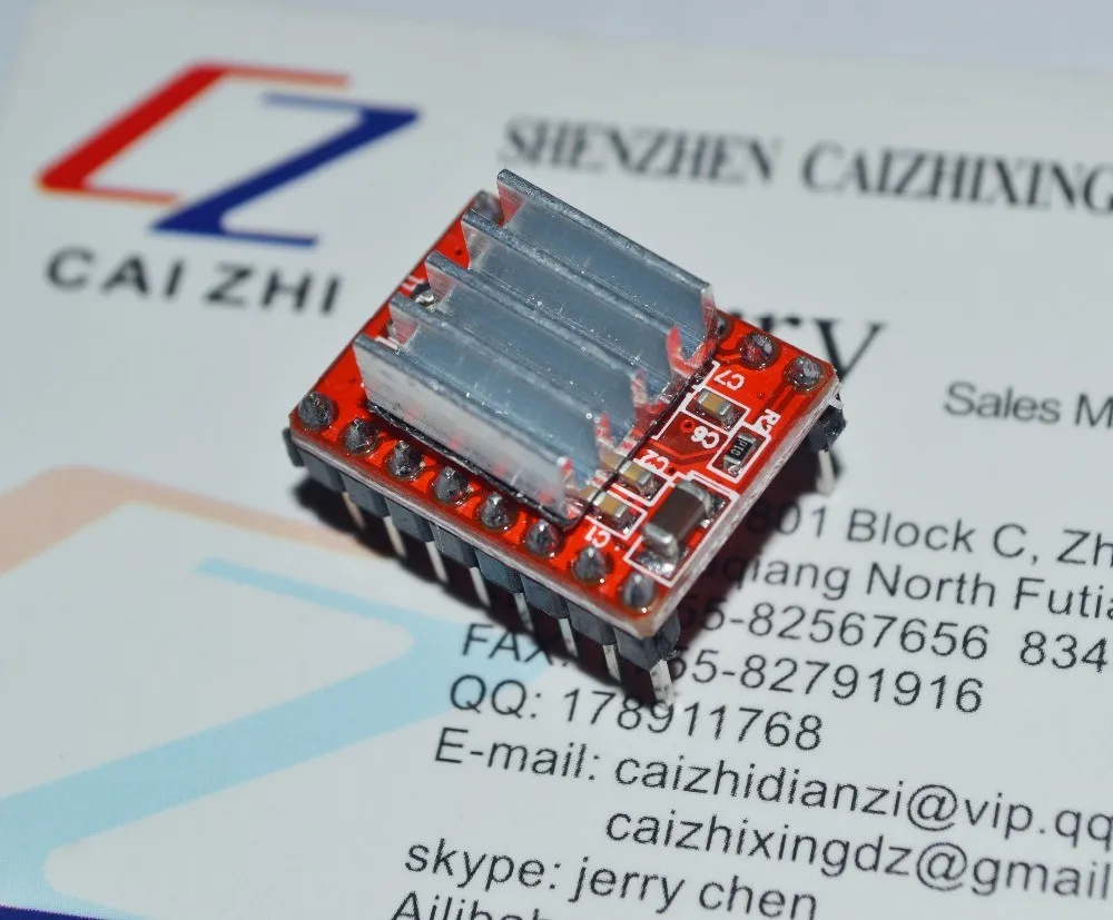 

Free Shipping 1PCS Reprap Stepper Driver pololu A4988 stepper motor driver module with aluminum heat sink for