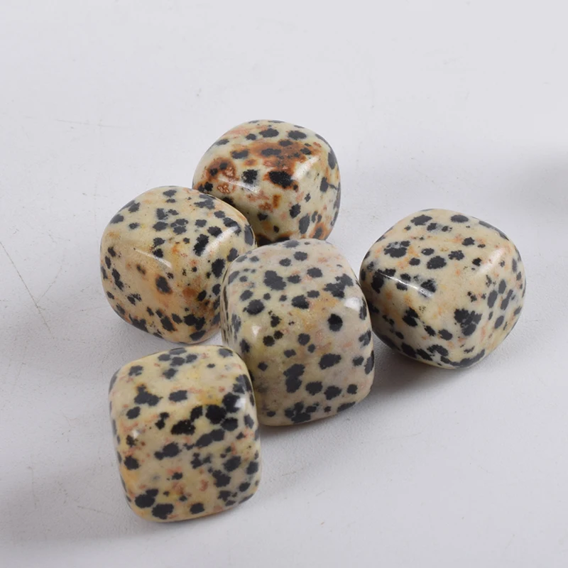 Dalmatian Tumbled Stone Irregular Cube Polishing Natural Quartz Crystal Palm Stone Bead Chip Chakra Healing Collection Decor