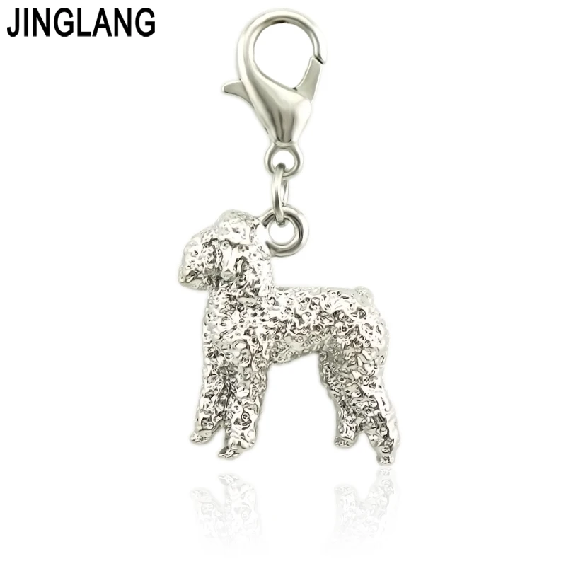 JINGLANG Trendy Alloy Dog Charms DIY Pendant Small Charms Handmade Jewelry for Necklace Bracelet 12 Pieces