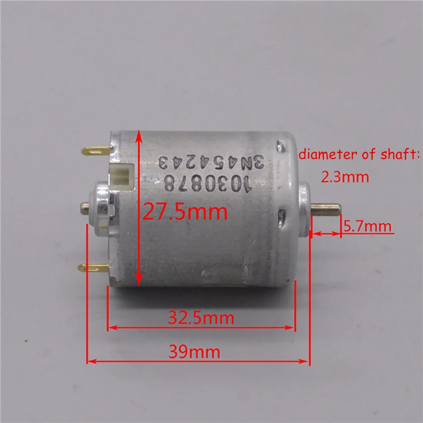 365 Model 5-pole Rotor DC Motor Carbon Brush 6-12V 3130-6300RPM 0.02A Micro Electric Machinery DIY Material