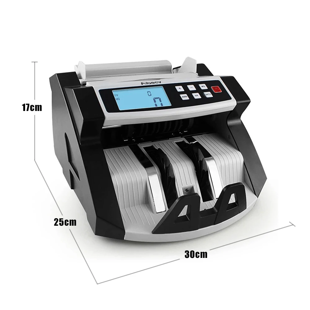 Aibecy Automatic Multi-Currency Cash Banknote Money Bill Counter Counting Machine LCD Display with UV MG Counterfeit Detector