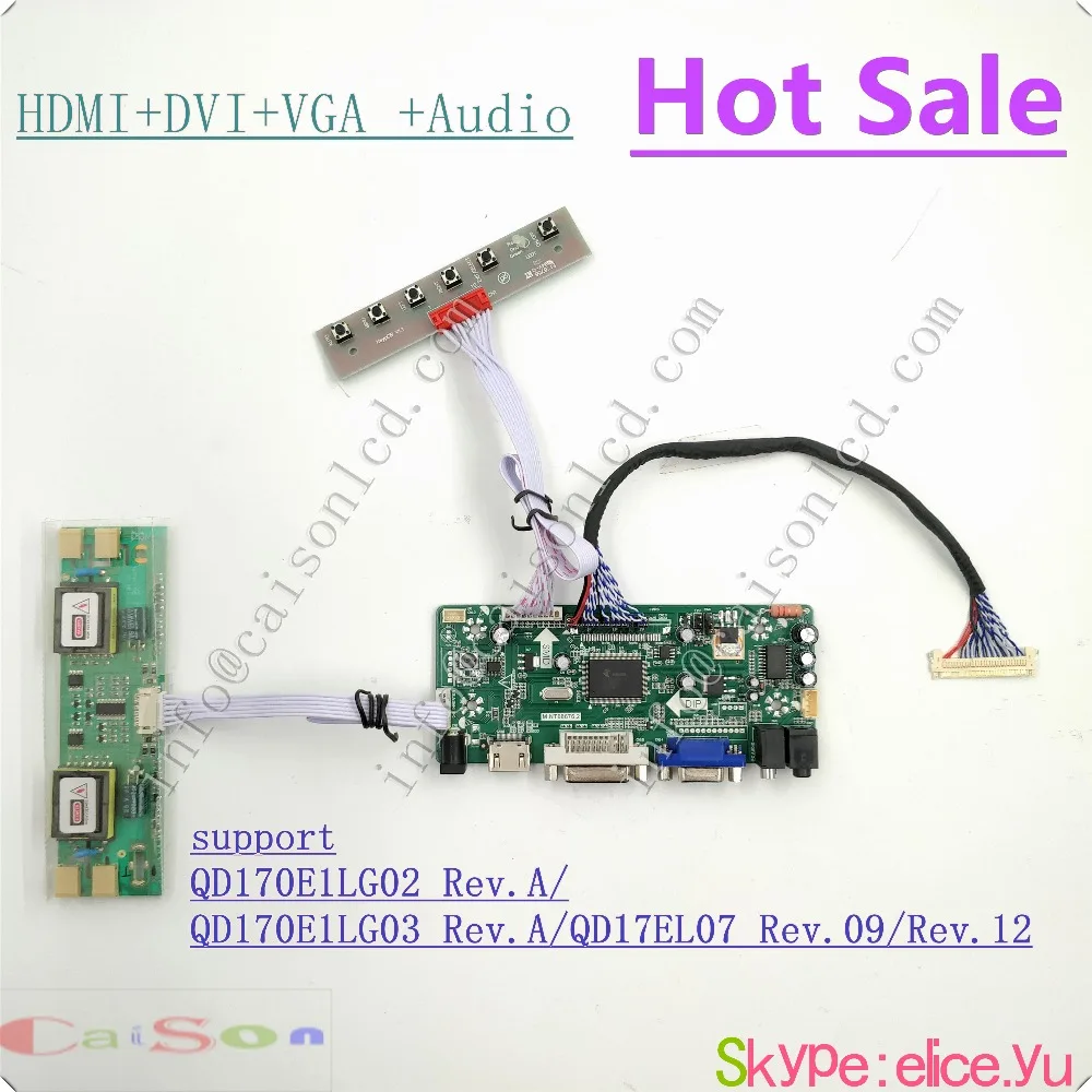 

DVI/VGA/AUDIO/ of LCD controller board compliant with QD170E1LG02 Rev.A/QD170E1LG03 Rev.A/QD17EL07 Rev.09/Rev.12