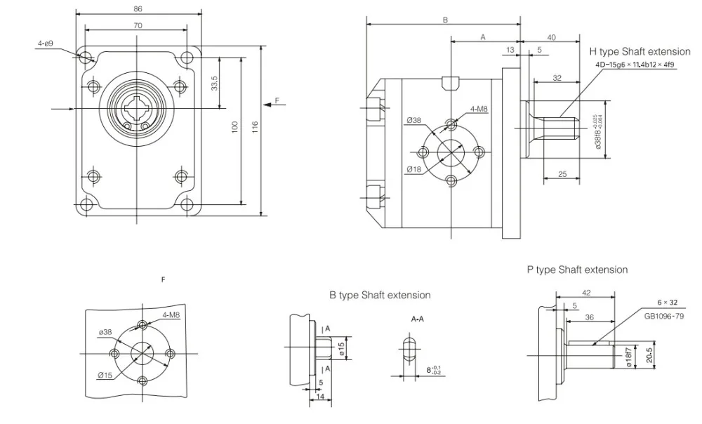 Imagem -04 - Bomba de Engrenagem Hidráulica Bomba de Óleo o Cbt-f304fhl-ft Cbt-f306fhl-ft Cbt-f310fhl-ft Cbt-f314fhl-ft Cbt-f312fhl-ft de Alta Pressã