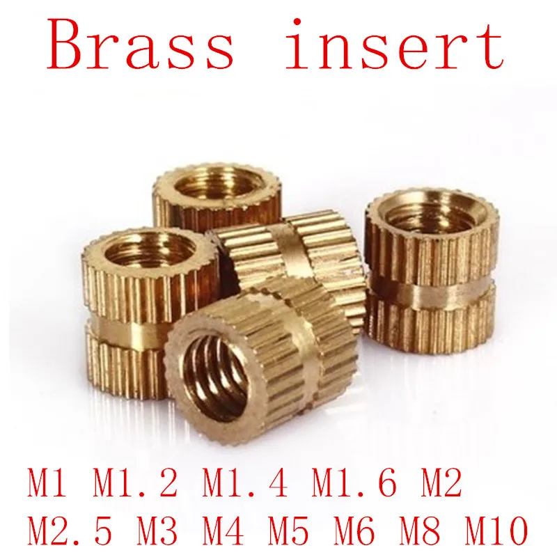 100pcs/50pcs/10pcs M1 M1.2 M1.4 M2 M2.5 M3 M4 M5 M6 M8 M10  Brass insert nut Injection Molding Brass Knurled Thread Inserts Nuts