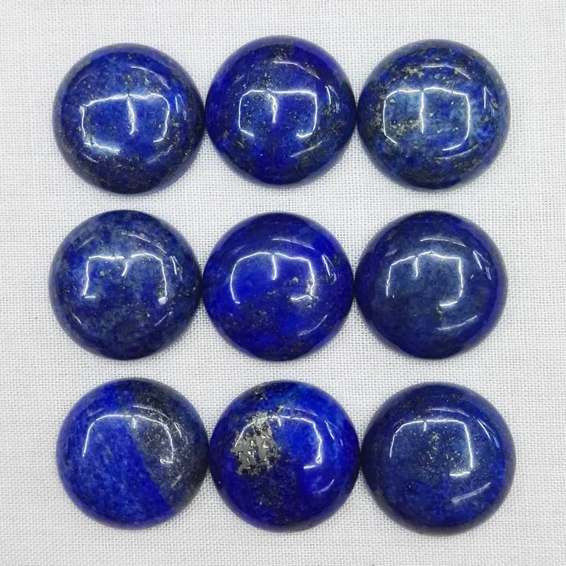 

Fashion lapis lazuli 20MM 10pcs/lot Natural Stone round Bead Charm high quality cab cabochon beads for jewelry making Wholesale