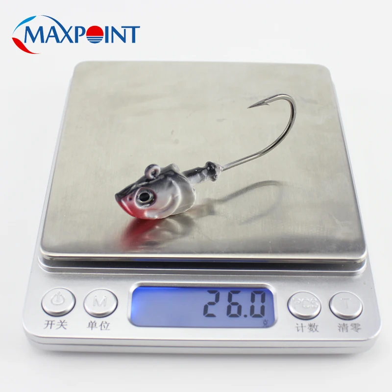 Soft Baits Jig Head 20g 26g Inshore Seabass Fishing Hooks Colors Jig Head with 3D eyes Fishing Lures Swimbait Jigs 2pcs/pk