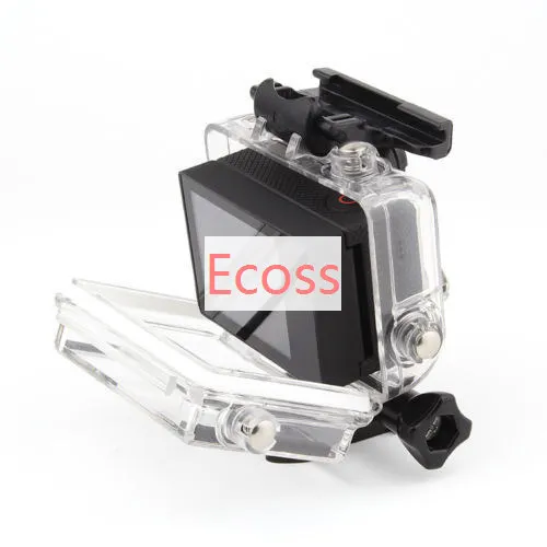 Funda trasera para Gopro hero 3 + 4, carcasa impermeable con pantalla LCD, accesorios