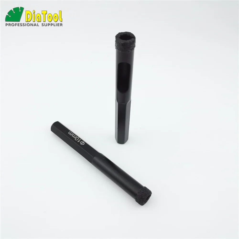 DIATOOL 2 cái Hexagon shank kim cương khoan bits ướt Dia10mm Cho khoan granite marble nề gạch bê tông gốm