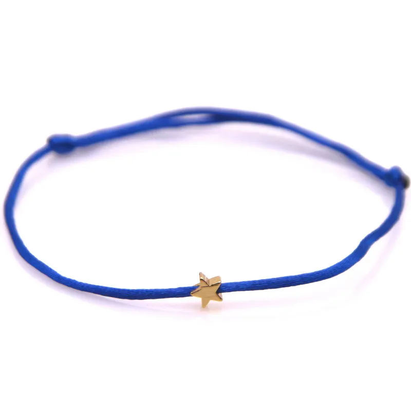 Lucky Silver-plated Golden Star Red String Bracelet For Women Men Kids Adjustable Rope Braided Bracelet Mom Daughter Couple Male