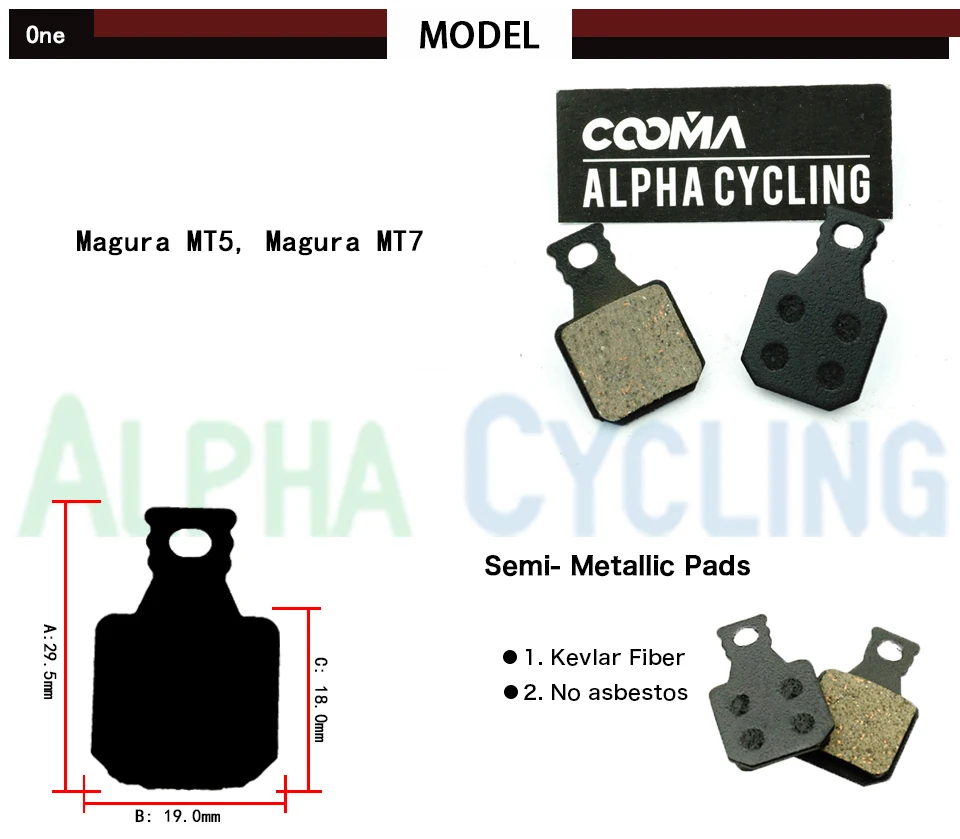 Bicycle Disc Brake Pads For Magura MT5, MT7 Caliper, Resin Sport EX, 10 Pairs