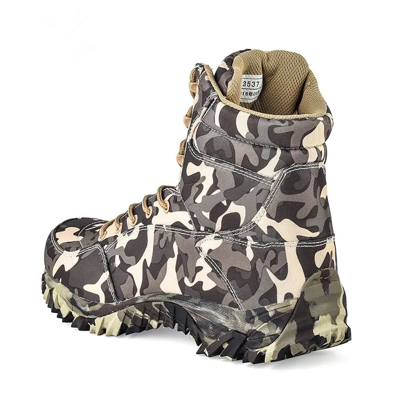 Men outdoor hunting hiking antiskid waterproof thermal ankle shoe winter autumn desert mountain  leopard camouflage boot