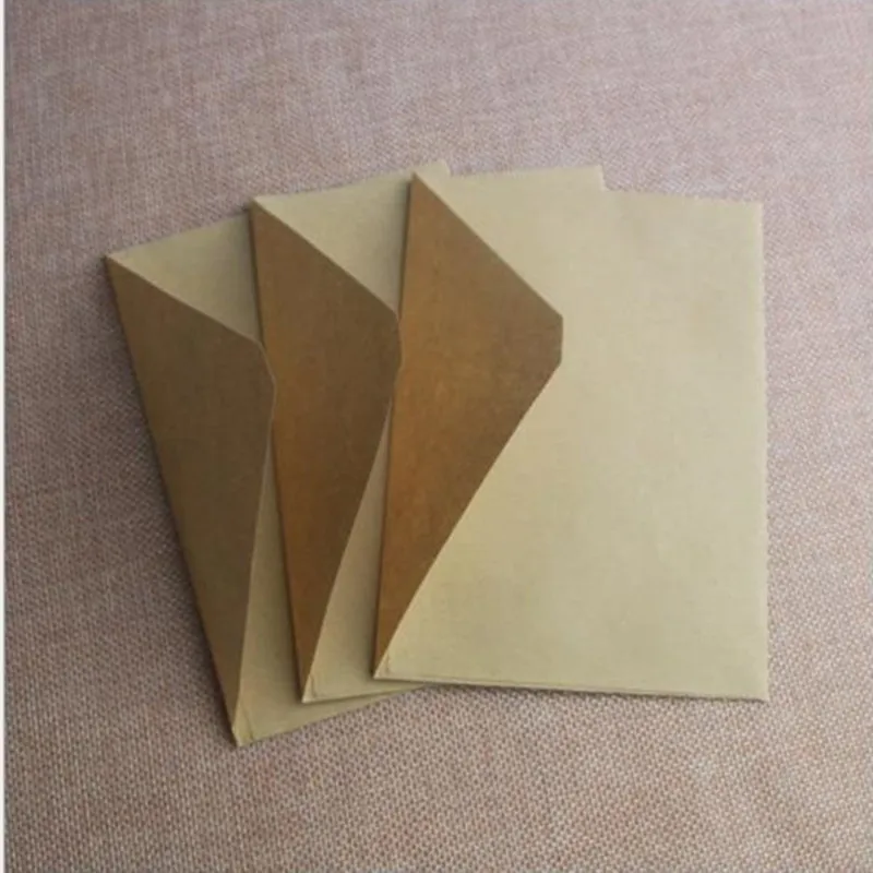 50pcs/set Vintage Brown White black Kraft blank mini paper window envelopes wedding invitation envelope /gift envelope/a colo