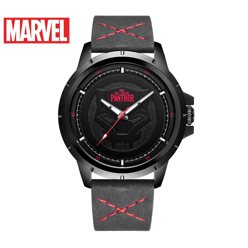 official Genuine Marvel BLACK PANTHER men quartz Watches 50m waterproof stainless steel leather Limited Version M-9036