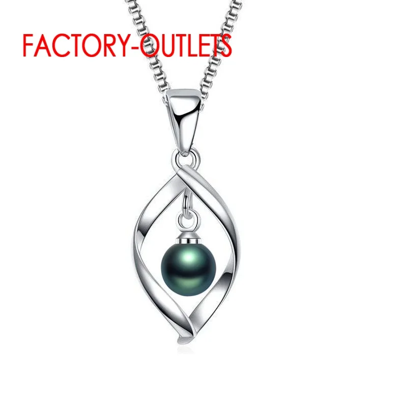 925 Sterling Silver Needle Custom Pendant Necklace For Decoration Fashion Jewelry Pearl Crystal Women Girls Party Engagement