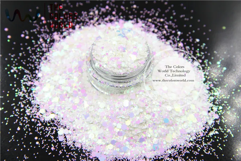 TCI04-H1 Perlescente Indescent Bianco Bule Luce di Scintillio di Colori Hexagon forme Glitter per nail art FAI DA TE e decorazione di Festa