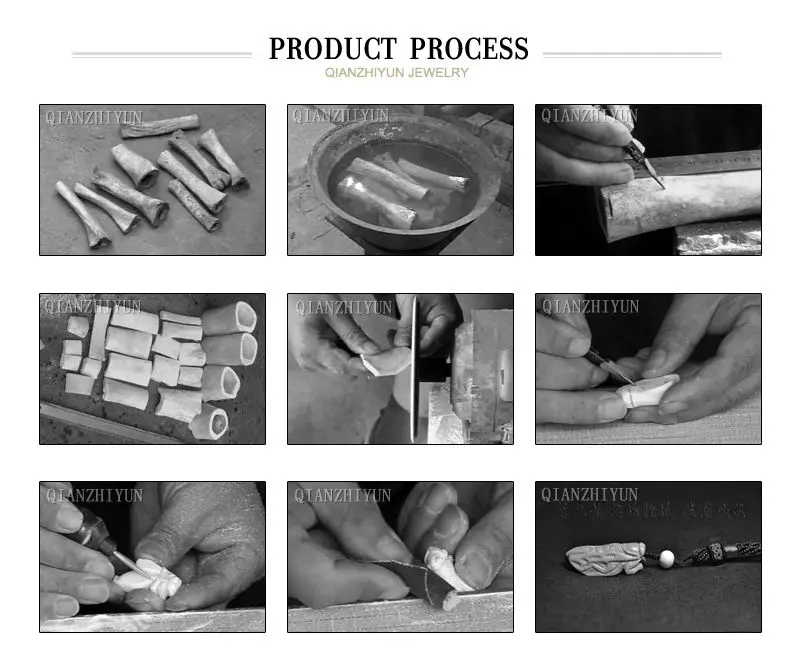 Handmade Carved Crocodile Yak Bone Beads for Jewelry Making Vintage Charms DIY Jewelry Accessory 70mm /100mm