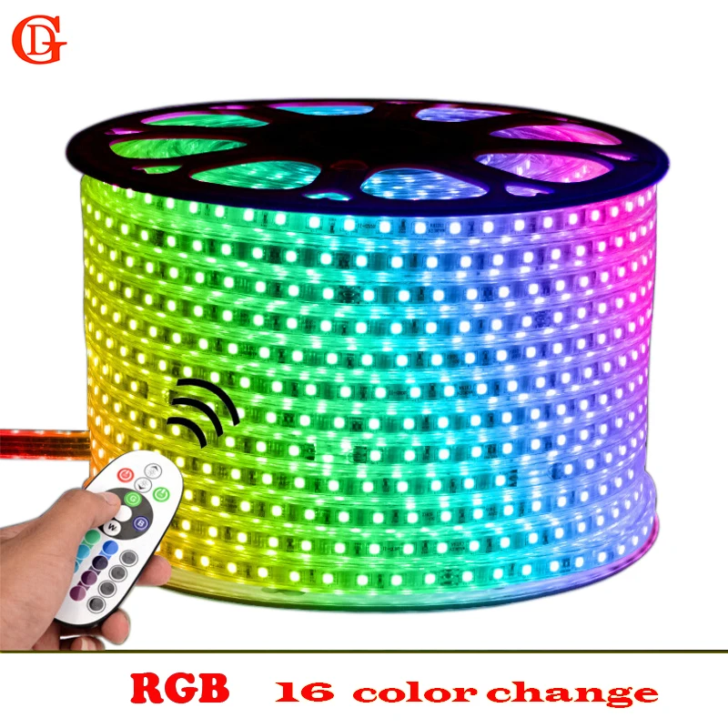 GD LED strip Light IP65 5M 6M 7M 8M 9M 10M 11M 12M 13M RGB Led Strip 5050 Waterproof Led Neon Light  + IR Remote Controller