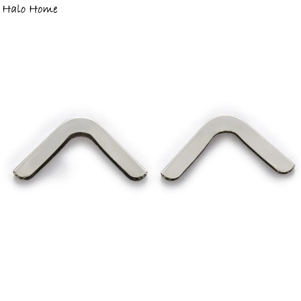 25 Piece Silver Tone Smooth Book Scrapbooking Metal Corner Protectors Jewelry Wood Box Albums Folders Side 30mm(1 1/8\