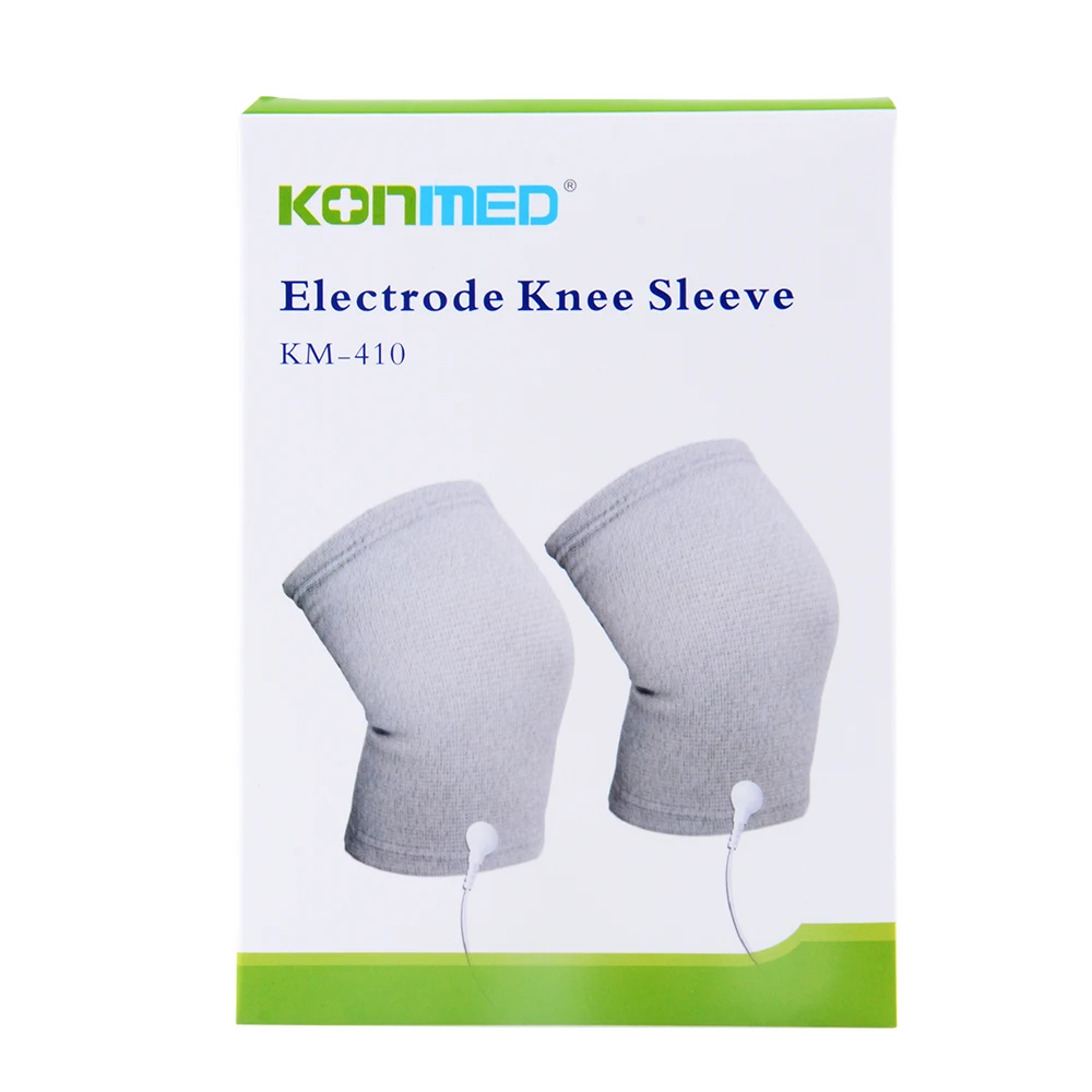 Pair of Conductive Fiber Electrode Massage Kneepads TENS Kneepads With Short Cable For TENS/EMS Machines