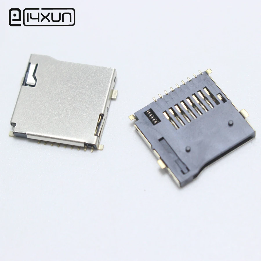 2pcs 9P TF Slot Welding Type Copper SD Socket Self-Spring Micro SD Connector Card Slot