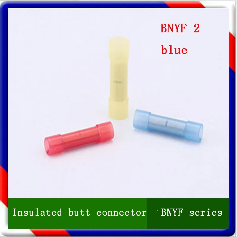 BNYF2 100pcs Heat Shrink Nylon Butt Cable Connectors Crimp wire Terminals full Insulating joints cable terminal free shipping