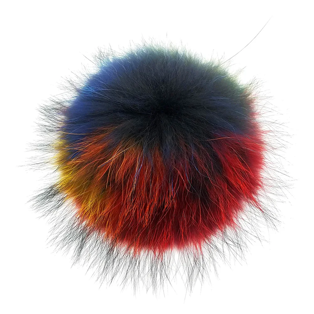 Multicolor Genuine Real Raccoon Fur Pompom Fur Pom Poms for Women Kids Beanie Hats Caps BootsBig Size Natural Ball DIY Accessory