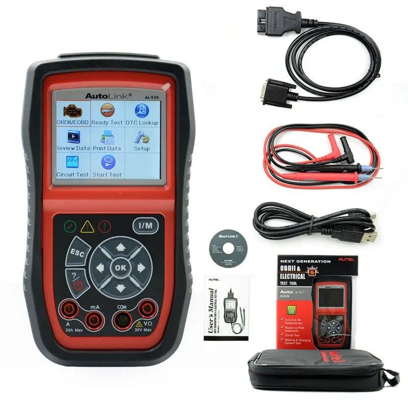 Original Autel AutoLink AL539 OBD2 / CAN Scan Tool Car Diagnostic Tools OBD 2 Scanner Internet Update Multilingual Menu