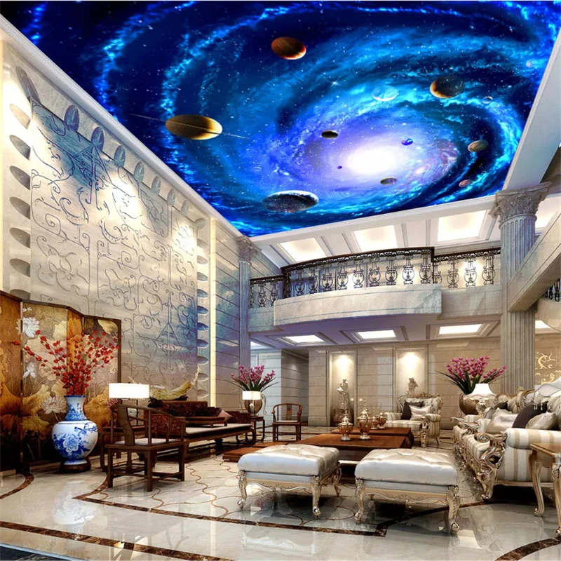 

Custom photo Self-adhesive wallpaper papel de parede starry galaxy planet Earth KTV bar cafe zenith mural