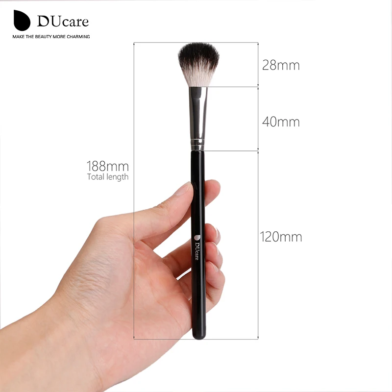 DUcare Makeup Brushes 1pc Black Professional Highlighter Brush Foundation Eyeshadow Eyebrow Blending Makeup Brush Kits Goat Hair