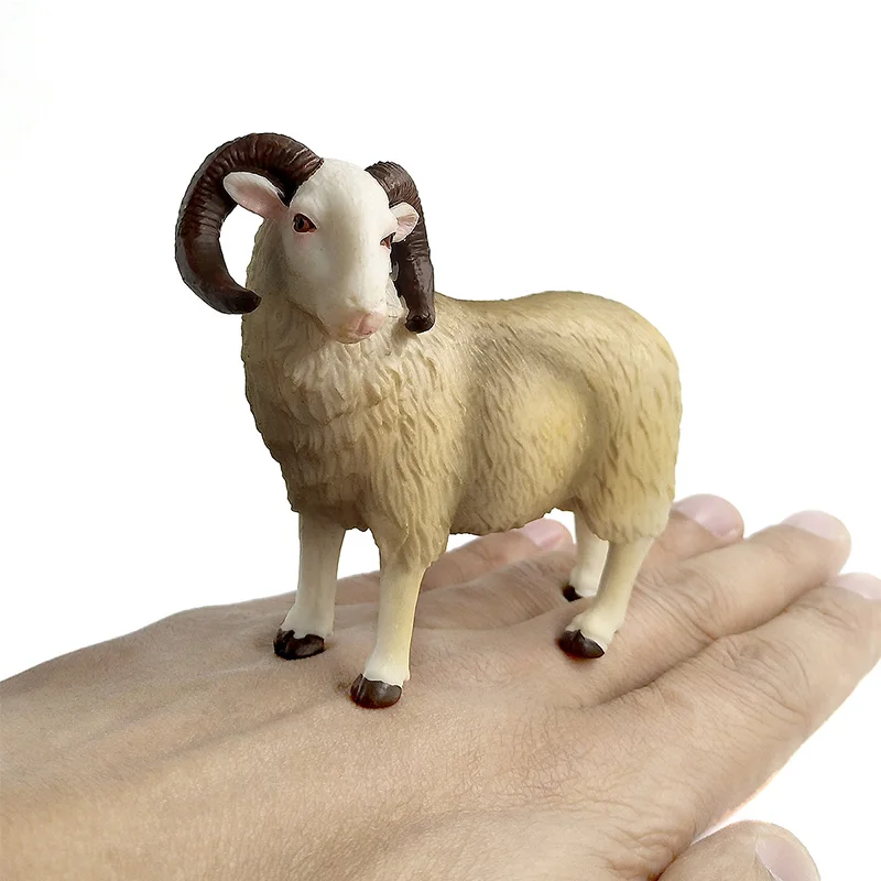 Simulation Sheep Lovely Farm Goat Animal Model Bonsai Figurine Home Decor Miniature Fairy Garden Decoration Accessories Modern