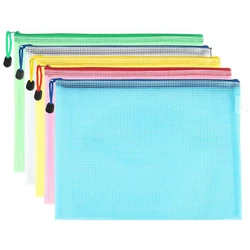 10 pcs/lot Pen bags Gridding Waterproof Zip Bag Document Pen Filing Products Pocket Folder Office & School Supplies Plastic Bag