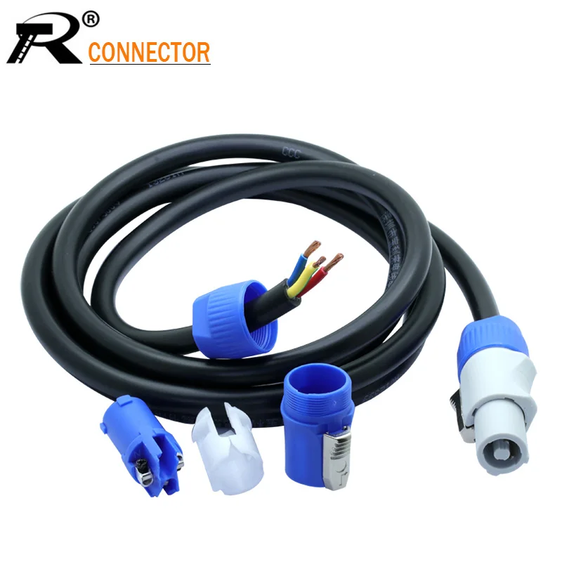 Stage Light Powercon in and out Cables Simple Connector 1.5m Power Twist Link Cable NC3FCA blue - NC3FCB blue/grey