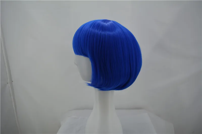 Diamond Blue Wig Fei-Show Synthetic Heat Resistant Women Wavy Hair Peruca Pelucas Costume Cos-play Cartoon Role Short Bob Hair