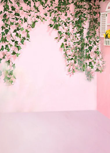 VinylBDS Pink Wedding Backgrounds Scattered Fragrant Flowers Hanging Bright And Imaginative Photography Backdrops Photo